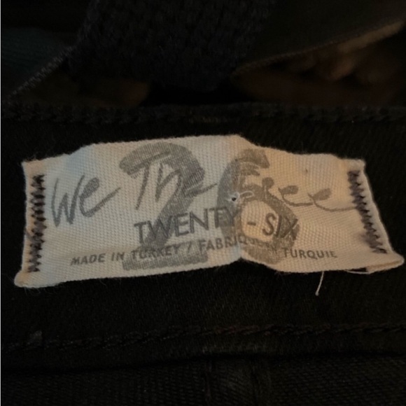 Free people] Black Leather effect distressed Jean - Picture 10 of 11